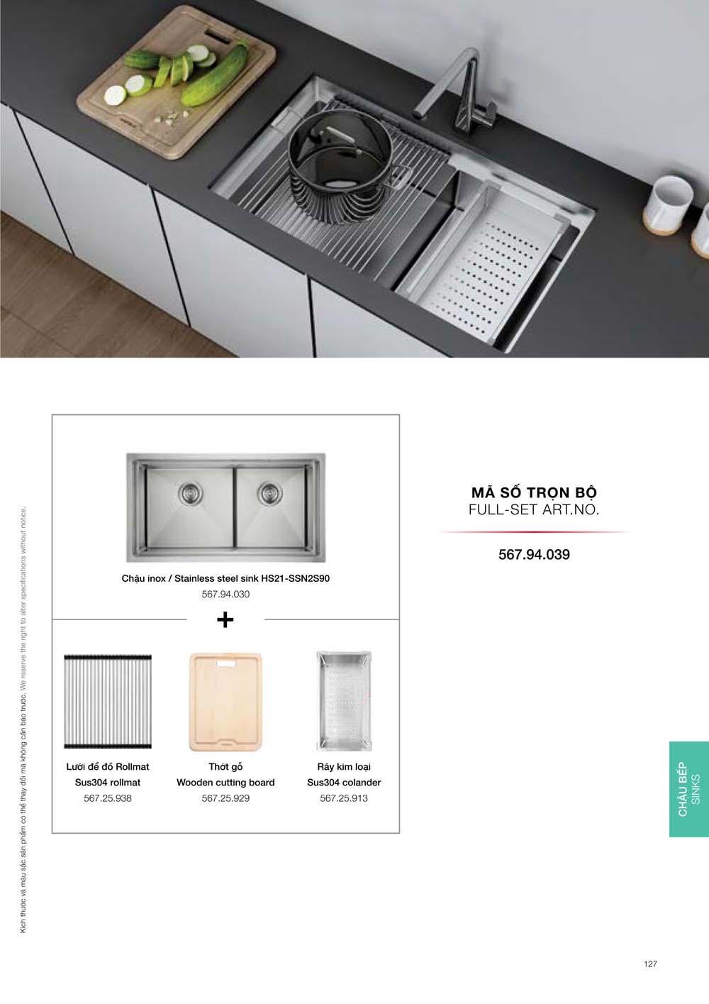 Catalogue HAFELE 2024 Bang gia thiet bi nha bep gia dung 127