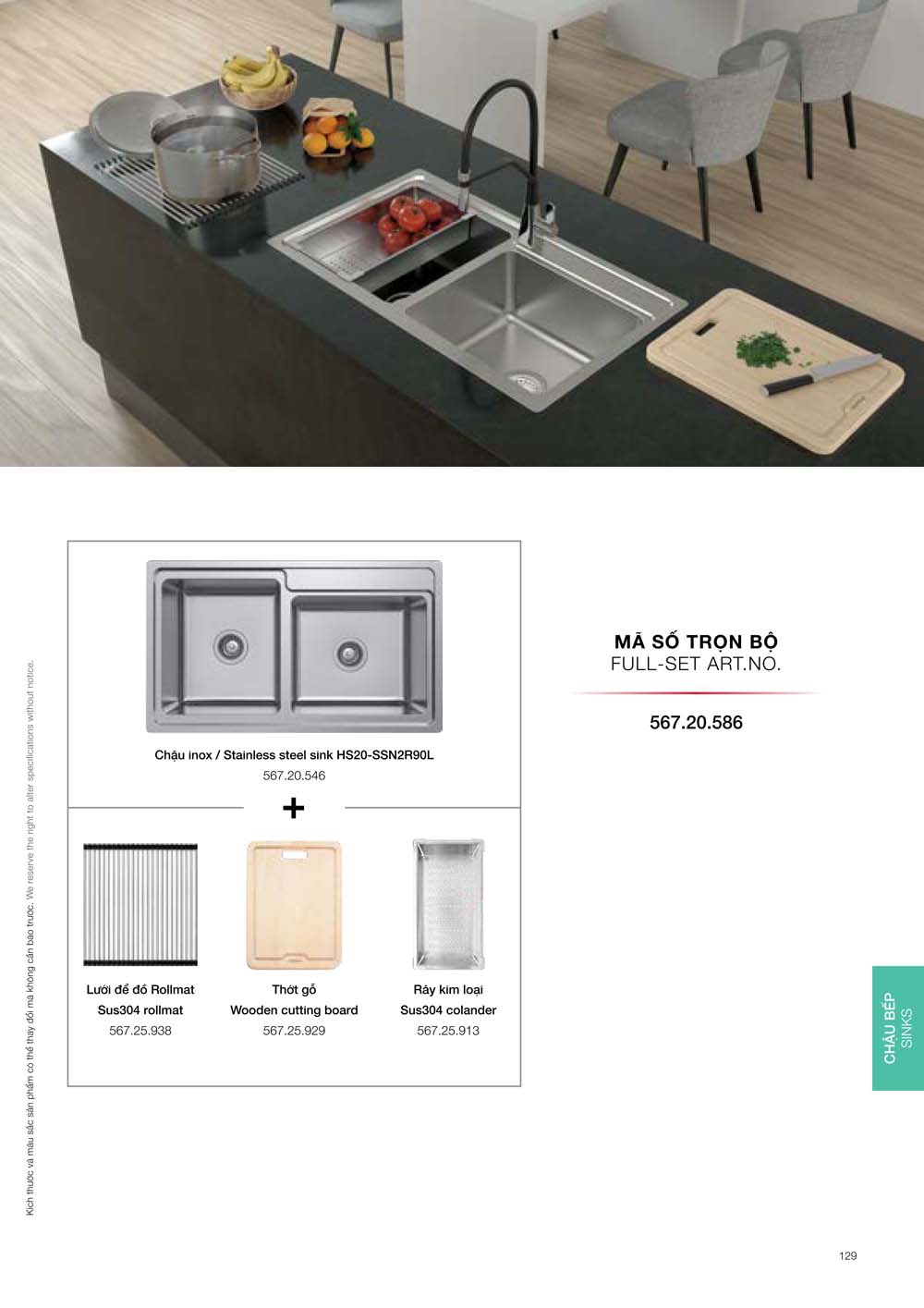 Catalogue HAFELE 2024 Bang gia thiet bi nha bep gia dung 129