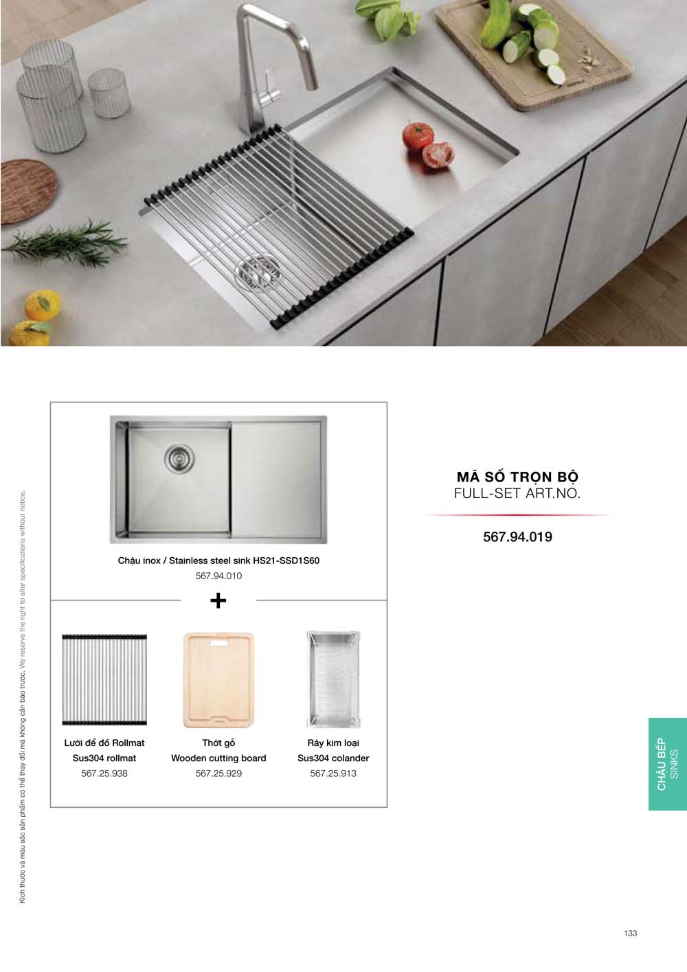 Catalogue HAFELE 2024 Bang gia thiet bi nha bep gia dung 133