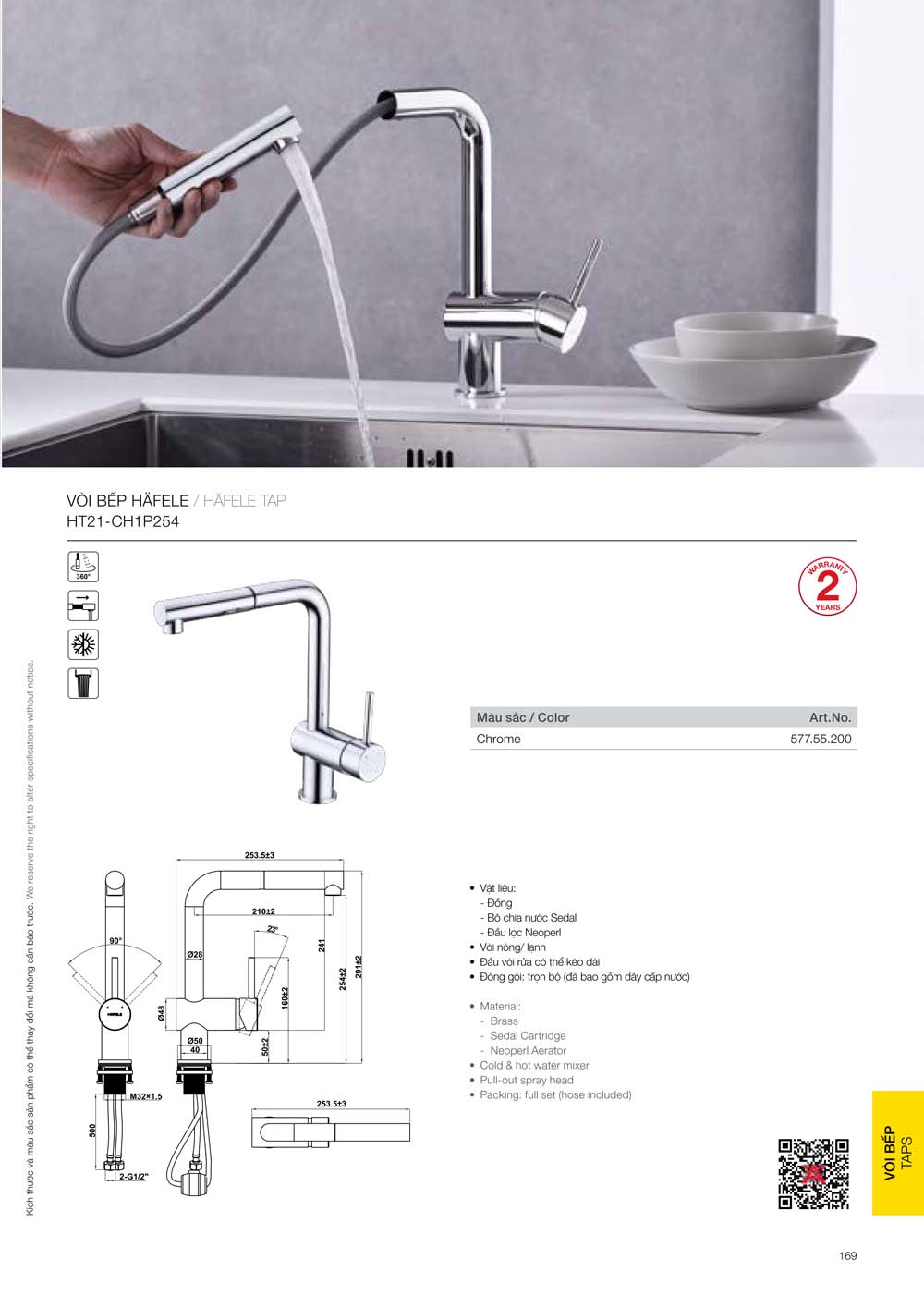 Catalogue HAFELE 2024 Bang gia thiet bi nha bep gia dung 169