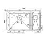 Chậu rửa bát Inox Hafele HS21-SSN2S80P 567.94.080 2 hố