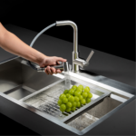 Vòi rửa bát MALLOCA LuxSteel K066-PO nóng lạnh rút dây - Ảnh 5