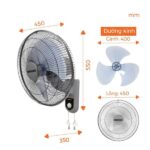 Quạt treo tường NANOCO NWF1611G xám - Ảnh 4