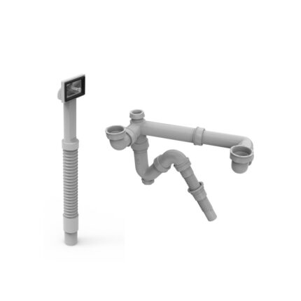 Siphon Chậu rửa bát Hafele 567.25.876 2 hố 1 xả tràn