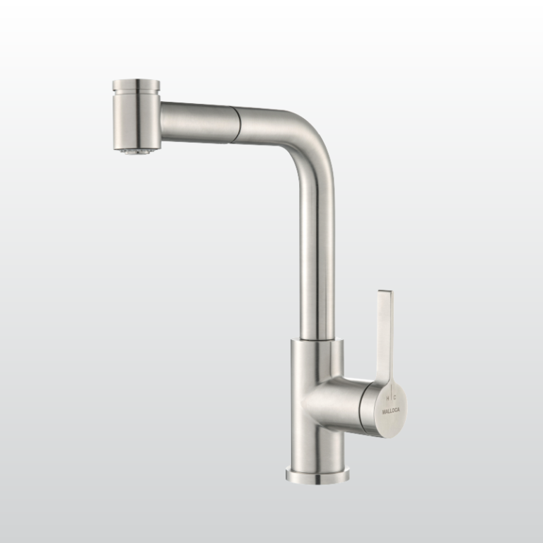 Vòi rửa bát MALLOCA LuxSteel K066-PO nóng lạnh rút dây