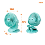 Quạt sạc NANOCO NRF5210G xanh - Ảnh 3