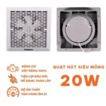Quạt hút NANOCO NMV2023 20w âm trần - Ảnh 3