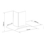 Bản vẽ kích thước Máy hút mùi BLUEGER B399P 70cm kính cong