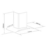 Bản vẽ kích thước Máy hút mùi BLUEGER B7000MM 70cm kính cong