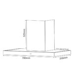 Bản vẽ kích thước Máy hút mùi BLUEGER BT350M 70cm chữ T