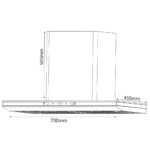 Bản vẽ kích thước Máy hút mùi BLUEGER BT70G 70cm chữ T