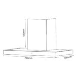 Bản vẽ kích thước Máy hút mùi BLUEGER BT70I 70cm chữ T