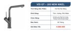 Vòi rửa bát GENTO GT-205 NEW NIKEL rút dây nóng lạnh - Ảnh 3