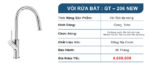 Vòi rửa bát GENTO GT-206 NEW rút dây nóng lạnh - Ảnh 7
