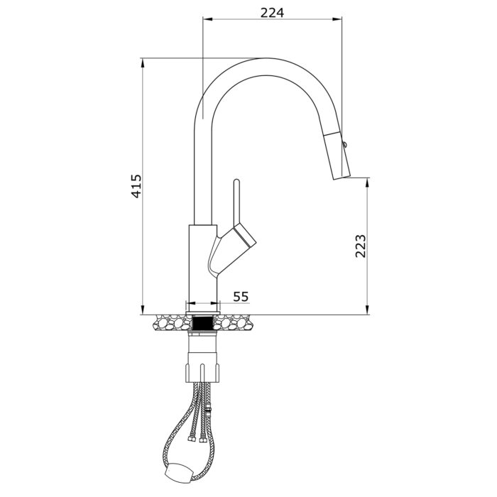 Vòi rửa bát GENTO GT-206 NEW rút dây nóng lạnh - Ảnh 2
