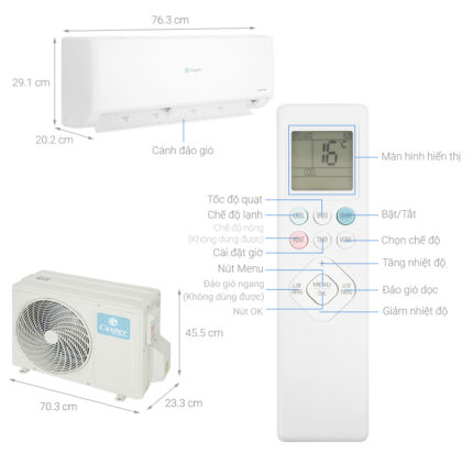 Bản vẽ kĩ thuật Điều Hòa Casper Inverter GC-09IS35 9000Btu 1 Chiều