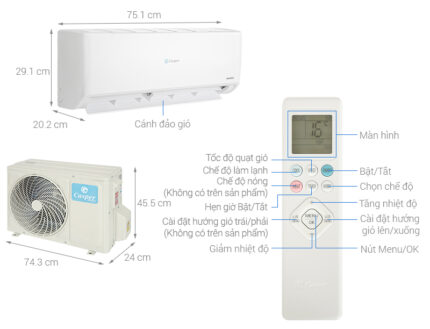 Bản vẽ kĩ thuật Điều Hòa Casper Inverter GC-12IS35 12000Btu 1 Chiều