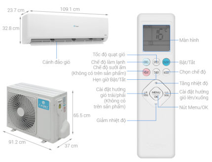 Bản vẽ kĩ thuật Điều Hòa Casper Inverter GC-24IS35 9000Btu 1 Chiều