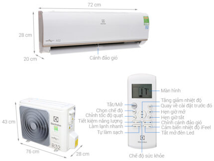 Bản vẽ kĩ thuật Điều Hòa Electrolux Inverter ESV09CRO-A1 9000Btu 1 Chiều