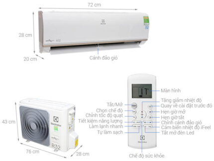 Bản vẽ kĩ thuật Điều Hòa Electrolux Inverter ESV09CRO-A3 9000Btu 1 Chiều