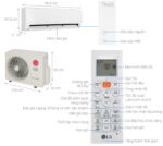 Bản vẽ kĩ thuật Điều Hòa LG Inverter V24WIN1 24000BTU 1 Chiều