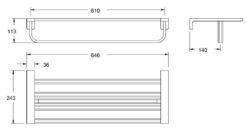 Bản vẽ kỹ thuật Giá treo khăn American Standard WF-1395BHG