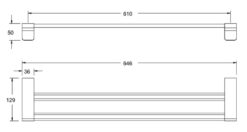 Bản vẽ kỹ thuật Thanh treo khăn American Standard WF-1394BHG