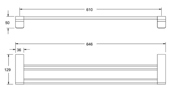 Bản vẽ kỹ thuật Thanh treo khăn American Standard WF-1394BHG