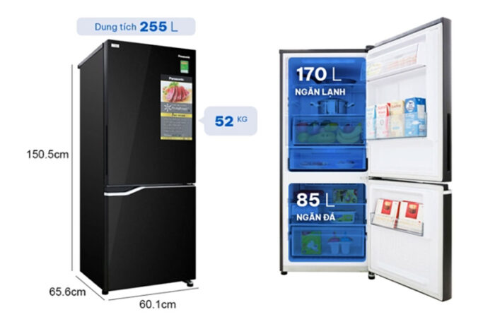Kích thước Tủ Lạnh Panasonic Inverter NR-SV280BPKV 2 Cánh 255 Lít