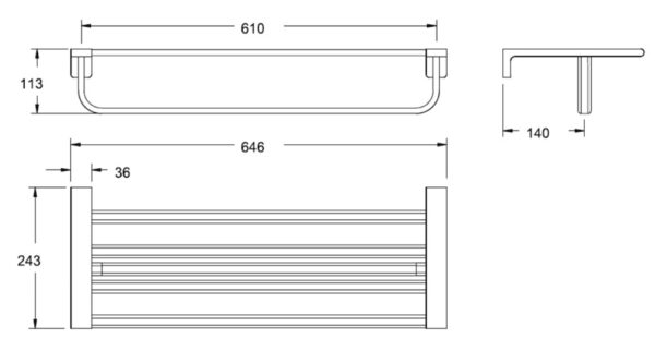 Bản vẽ kỹ thuật Giá treo khăn American Standard WF-1395CS ACACIA EVOLUTION