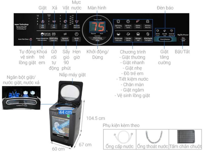 Máy giặt Panasonic NA-FD11AR1BV 11.5kg inverter - Ảnh 2