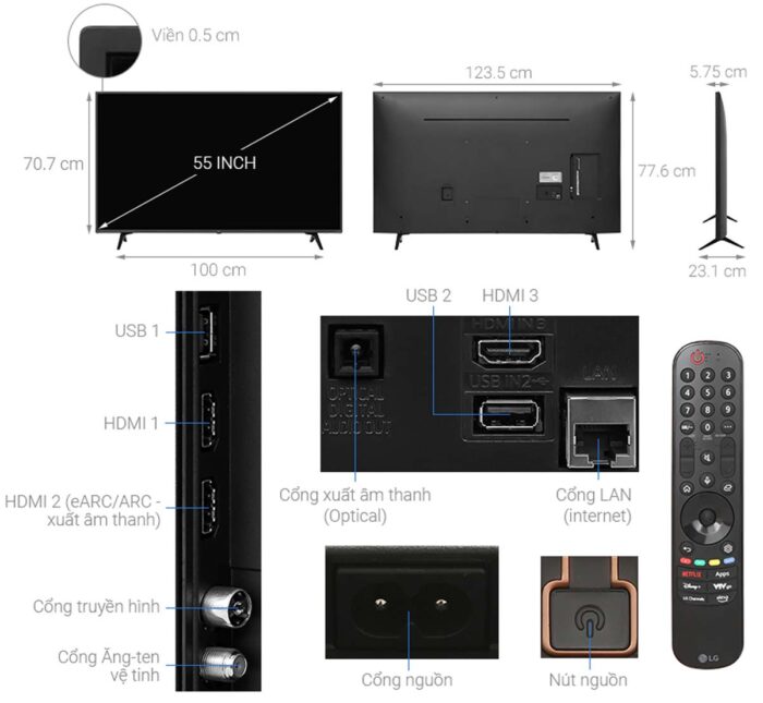 Tivi LG 55UT8050PSB 55 inch 4K LED Smart - Ảnh 3
