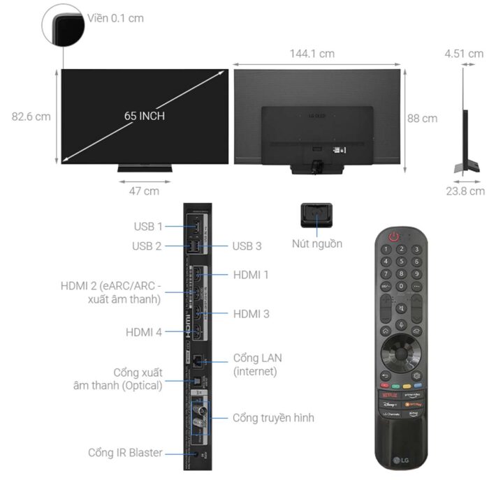 Tivi LG 65C3PSA 65 inch 4K OLED Smart - Ảnh 3