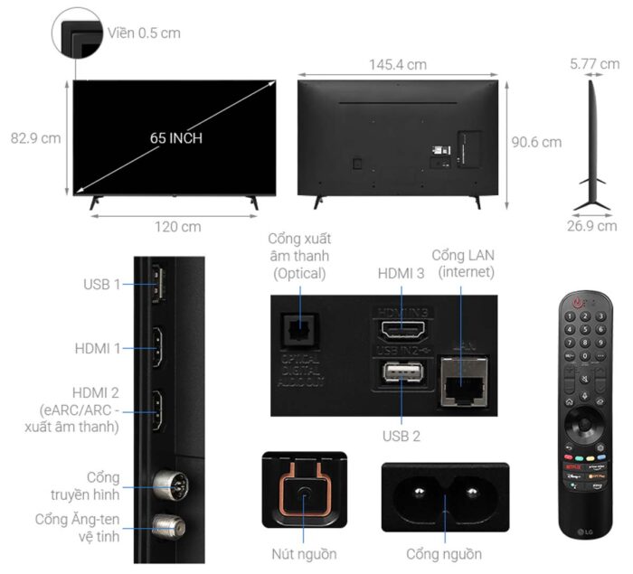 Tivi LG 65UQ8000PSC 65 inch 4K LED Smart - Ảnh 2