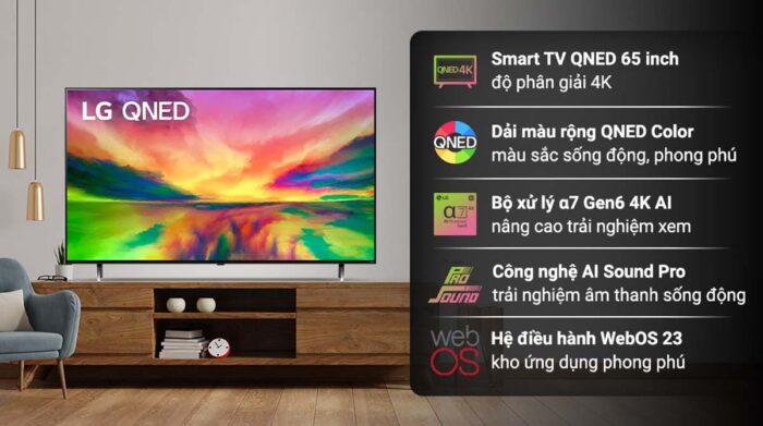 Tivi LG 65QNED80SRA 65 inch 4K QNED Smart - Ảnh 2