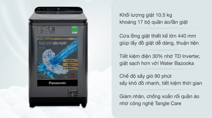 Máy giặt Panasonic NA-FD10AR1BV 10.5kg inverter - Ảnh 2