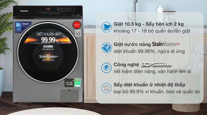 Máy giặt Panasonic NA-V105FC1LV 10.5kg - Ảnh 2