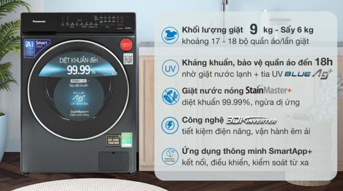 Máy giặt sấy Panasonic NA-S96FR1BVT 9kg 6kg - Ảnh 2