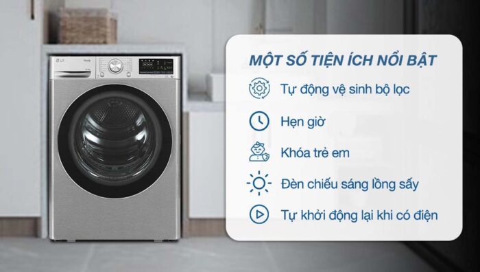 Máy sấy quần áo LG DVHP50P 10.5Kg inverter - Ảnh 2