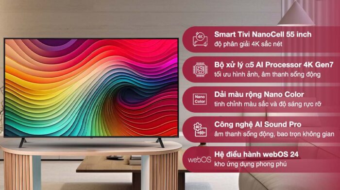 Tivi LG 55NANO81TSA 55 inch 4K NanoCell Smart - Ảnh 2
