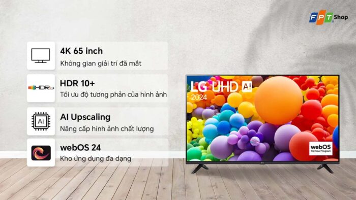 Tivi LG 65UT7350PSB 65 inch 4K LED Smart - Ảnh 2