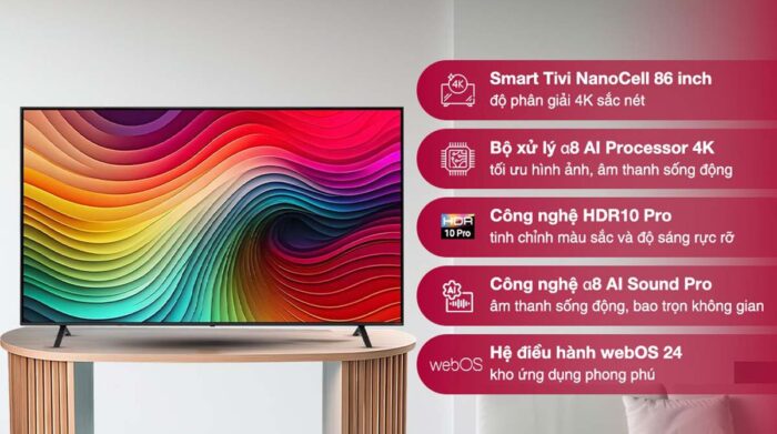 Tivi LG 86NANO81TSA 86 inch 4K NanoCell Smart - Ảnh 2