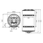 Bản vẽ kỹ thuật Bình nóng lạnh ARISTON ARI 150 VERT 560 THER MO EU 150L lít đứng gián tiếp