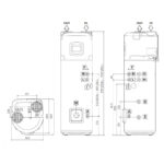 Bản vẽ kỹ thuật Máy nước nóng bơm nhiệt heat pump Ariston NUOS PLUS WIFI 250 lít