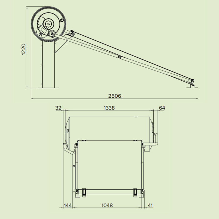 Bản vẽ kỹ thuật Máy nước nóng năng lượng mặt trời Ariston KAIROS THERMO DR-2 150-1 N TT/TR 150 lít