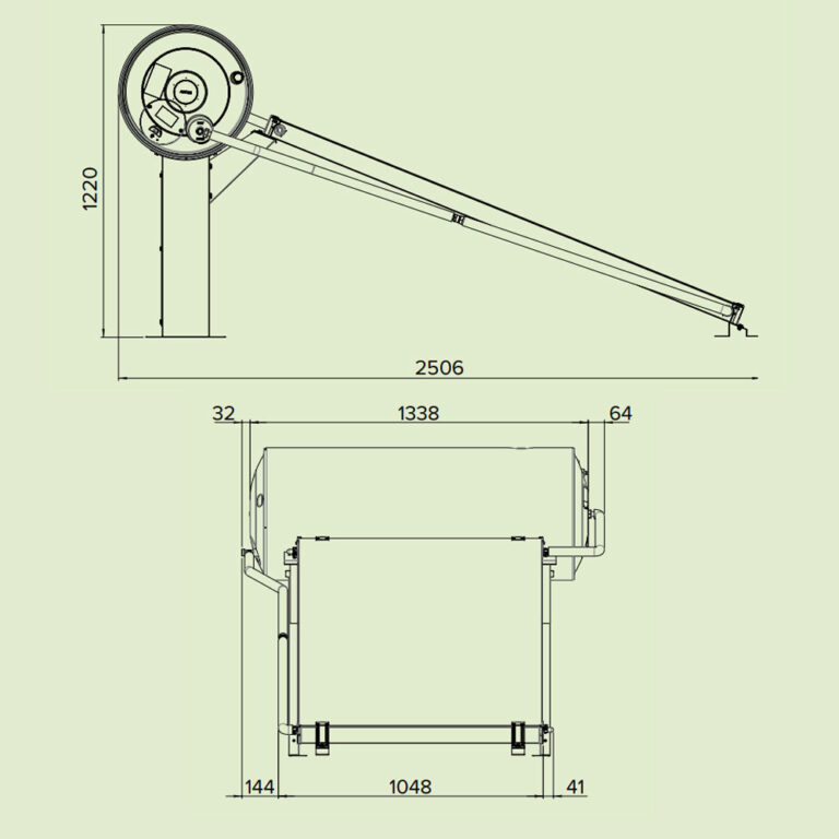 Bản vẽ kỹ thuật Máy nước nóng năng lượng mặt trời Ariston KAIROS THERMO DR-2 150-1 N TT/TR 150 lít
