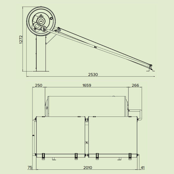 Bản vẽ kỹ thuật Máy nước nóng năng lượng mặt trời Ariston KAIROS THERMO DR-2 250-2 N TT/TR 250 lít
