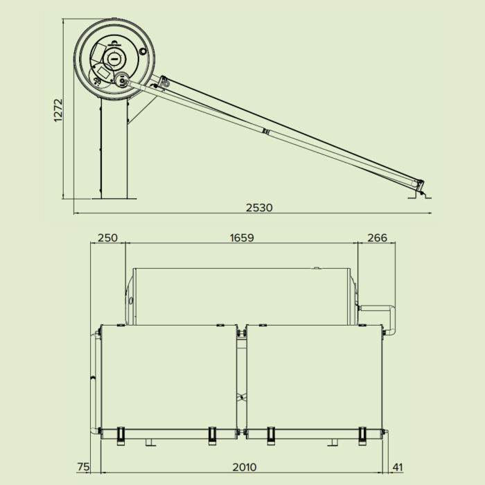Bản vẽ kỹ thuật Máy nước nóng năng lượng mặt trời Ariston KAIROS THERMO DR-2 250-2 N TT/TR 250 lít