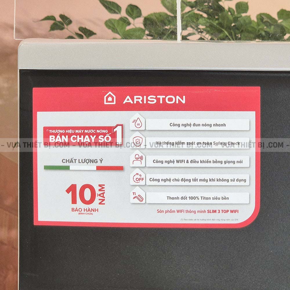 Binh nong lanh ARISTON SLIM3 30 TOP WIFI 30L lit SL3 ngang gian tiep 10
