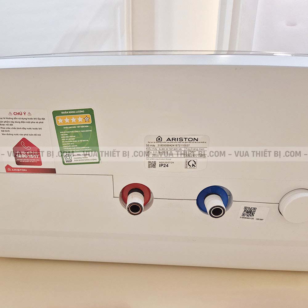 Binh nong lanh ARISTON SLIM3 30 TOP WIFI 30L lit SL3 ngang gian tiep 7